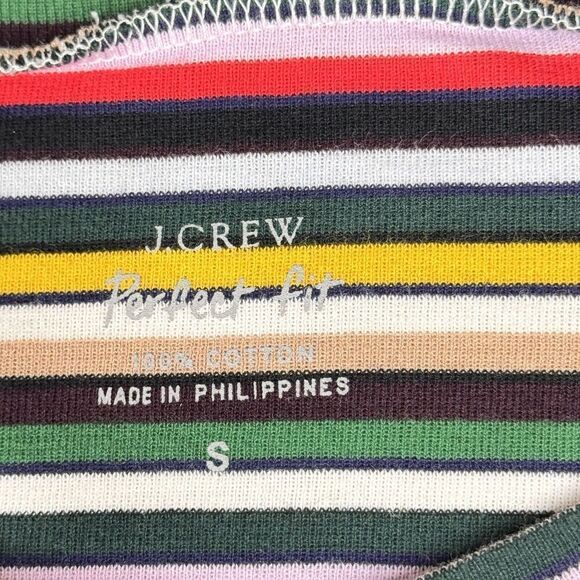 J.Crew Women’s Sz S J Crew Perfect Fit Long Sleeve T-Shirt Striped Colorful - Picture 5 of 12